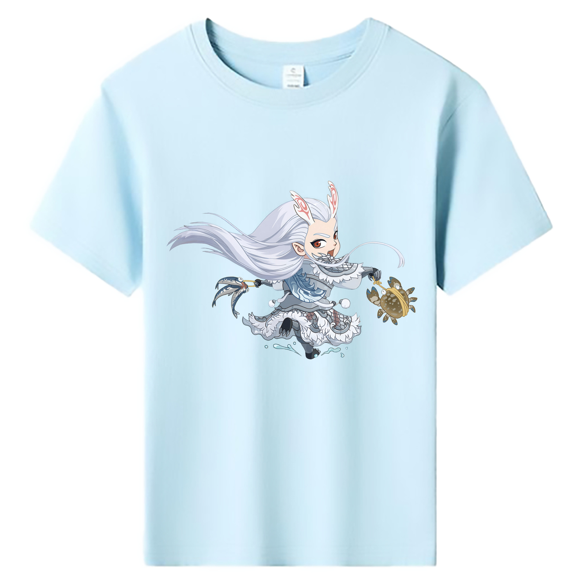 （画像用） Ne Zha 2 ナタ 魔童の大暴れ 綿100％キッズTシャツ（フロントプリント）